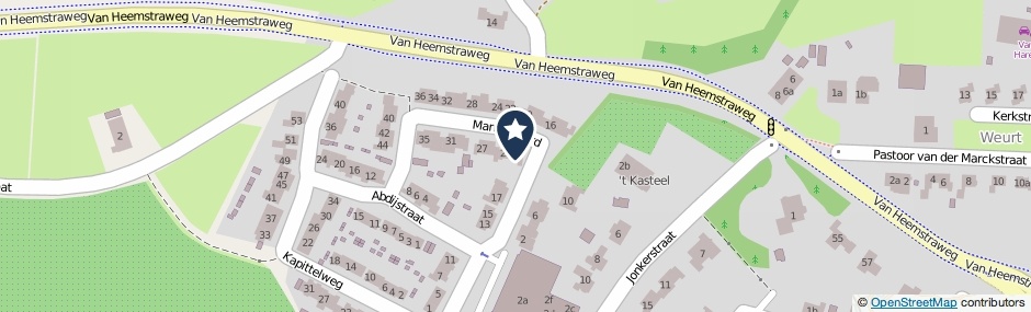 Kaartweergave Marienweerd 21 in Weurt