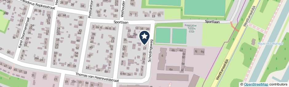 Kaartweergave Scheidingsweg 21 in Weurt