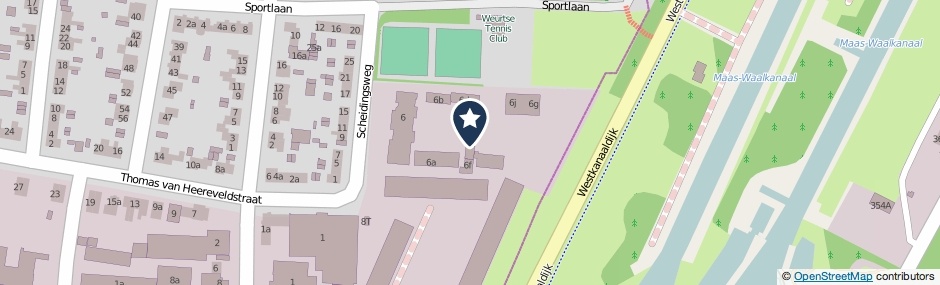 Kaartweergave Scheidingsweg 6-E in Weurt