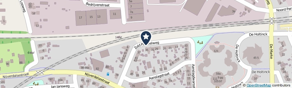 Kaartweergave Zuid Parallelweg in Wierden
