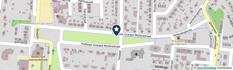Kaartweergave Prof. Granpre Molierestraat in Wieringerwerf