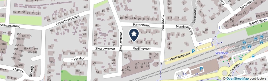 Kaartweergave Merlijnstraat 12-A in Wijchen