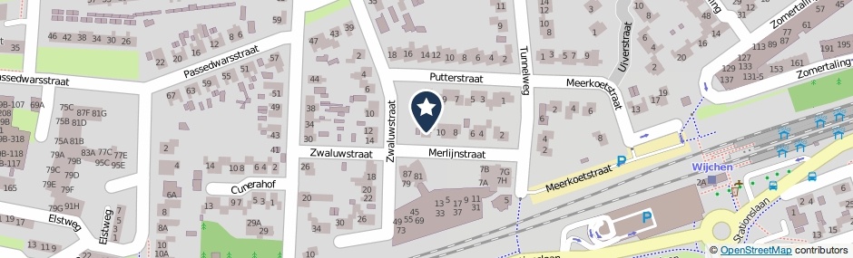 Kaartweergave Merlijnstraat 12 in Wijchen