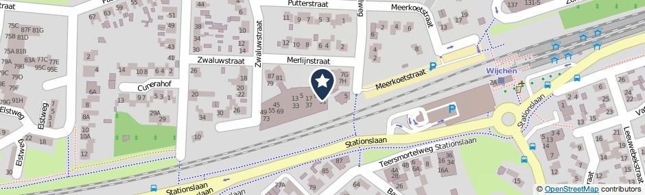 Kaartweergave Merlijnstraat 21 in Wijchen