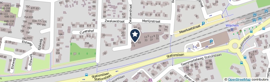 Kaartweergave Merlijnstraat 47 in Wijchen