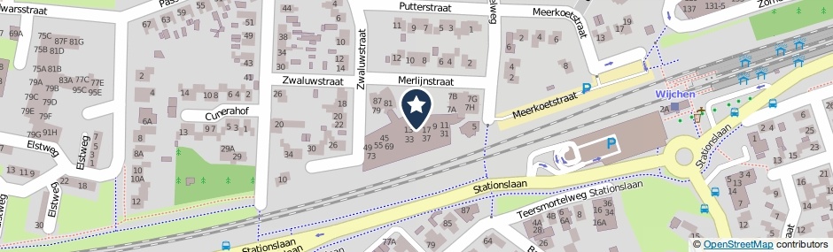 Kaartweergave Merlijnstraat 5 in Wijchen