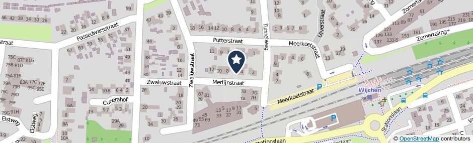 Kaartweergave Merlijnstraat 6 in Wijchen