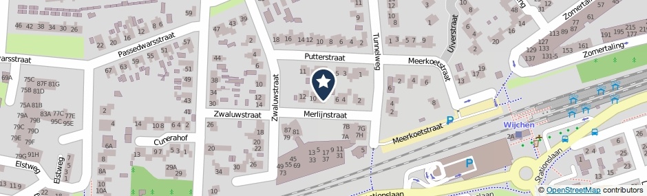 Kaartweergave Merlijnstraat 8 in Wijchen