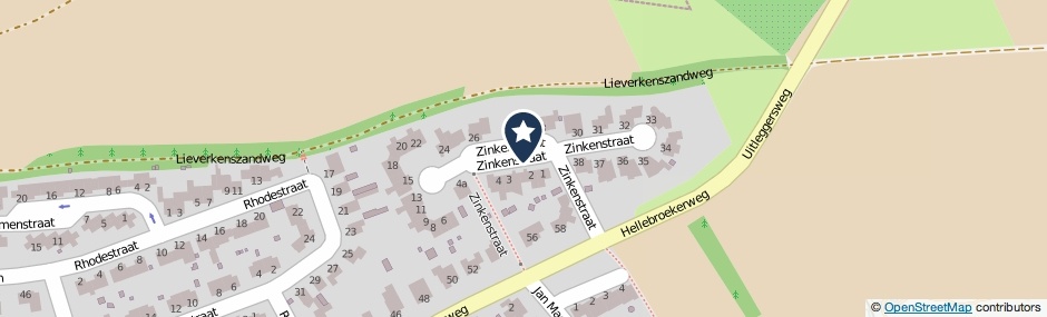 Kaartweergave Zinkenstraat in Wijnandsrade