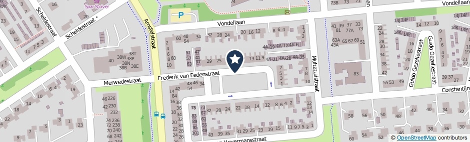 Kaartweergave Frederik Van Eedenstraat in Winschoten