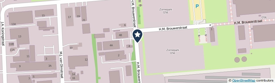 Kaartweergave H.M. Brouwerstraat in Winschoten