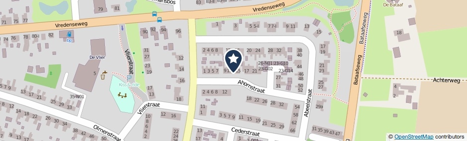 Kaartweergave Ahornstraat 13 in Winterswijk