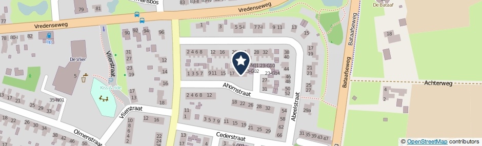Kaartweergave Ahornstraat 21 in Winterswijk