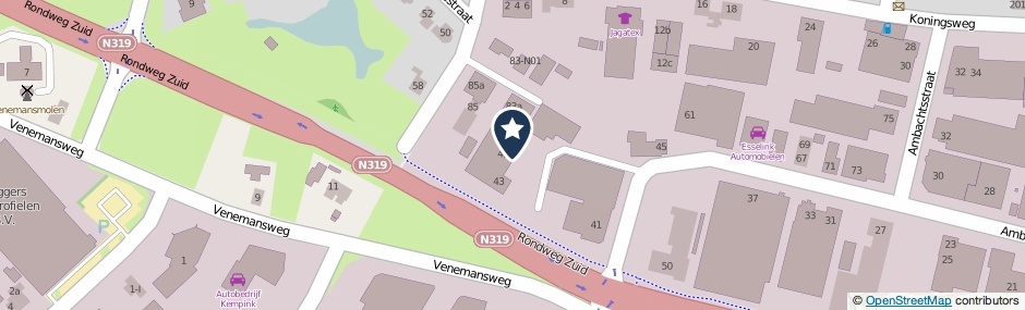 Kaartweergave Ambachtsstraat 43-A in Winterswijk