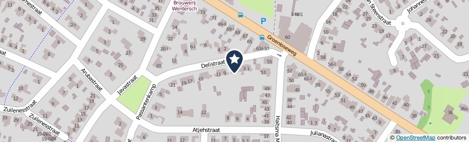 Kaartweergave Delistraat 7 in Winterswijk