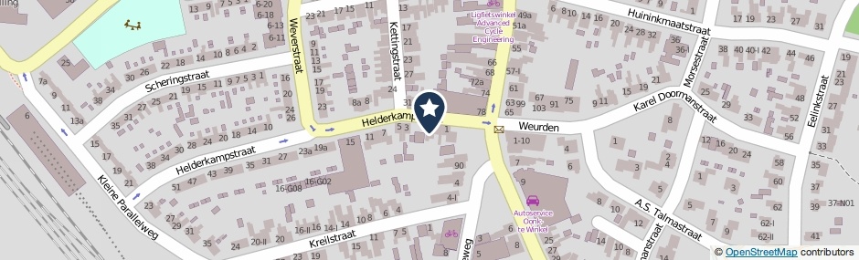 Kaartweergave Helderkampstraat 1-II in Winterswijk