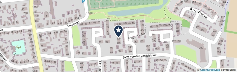 Kaartweergave Joost Van Den Vondelstraat 111 in Winterswijk