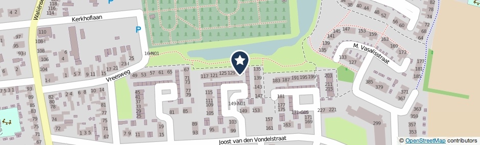 Kaartweergave Joost Van Den Vondelstraat 133 in Winterswijk