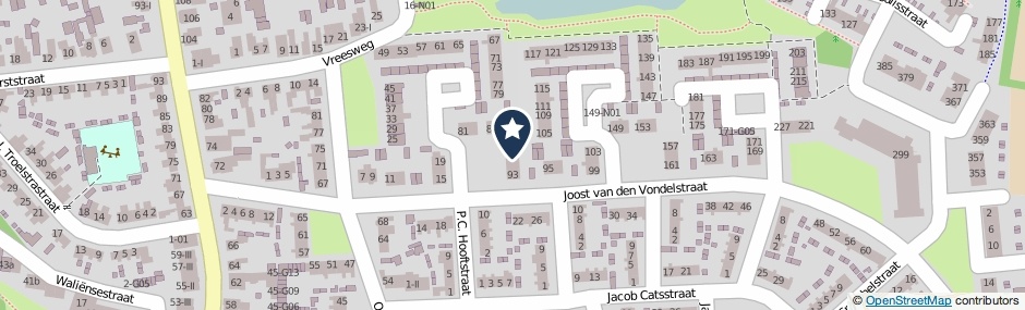 Kaartweergave Joost Van Den Vondelstraat 89 in Winterswijk