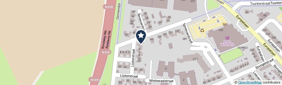 Kaartweergave Lijsterstraat 1 in Winterswijk