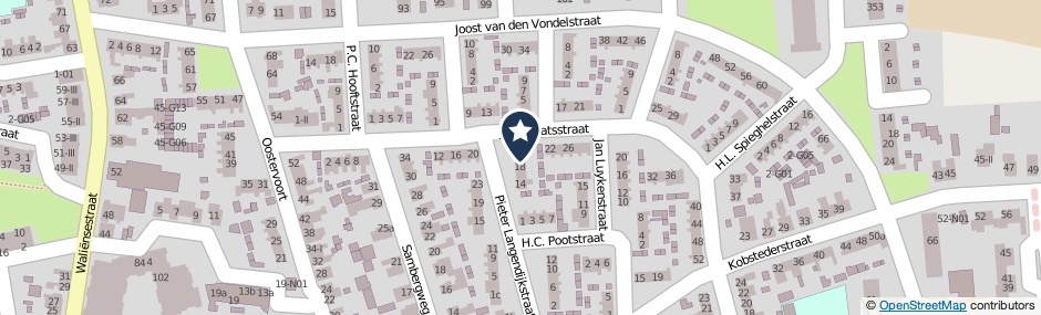 Kaartweergave Pieter Langendijkstraat 20 in Winterswijk