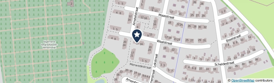 Kaartweergave Waalstraat 10 in Winterswijk