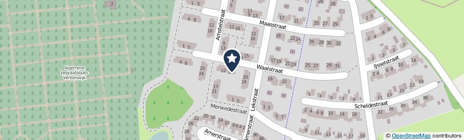 Kaartweergave Waalstraat 14 in Winterswijk