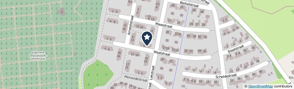Kaartweergave Waalstraat 15 in Winterswijk