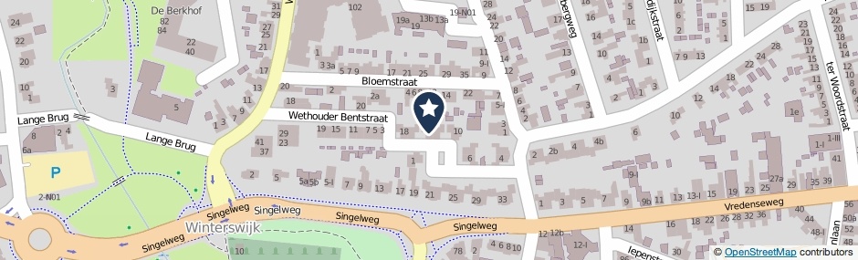 Kaartweergave Wethouder Bentstraat 14 in Winterswijk