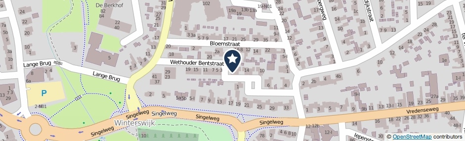Kaartweergave Wethouder Bentstraat 18 in Winterswijk