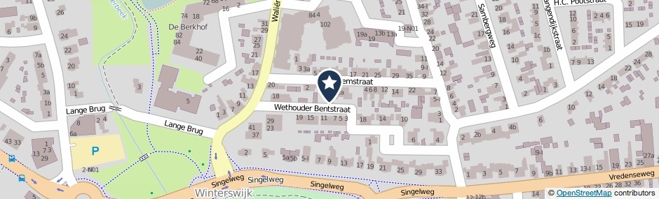 Kaartweergave Wethouder Bentstraat 20 in Winterswijk