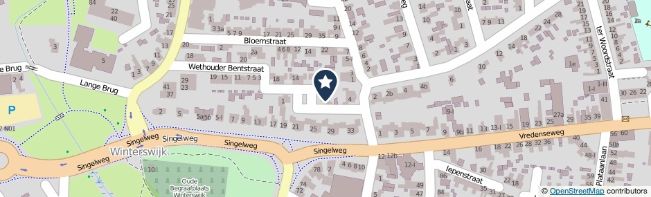 Kaartweergave Wethouder Bentstraat 6 in Winterswijk