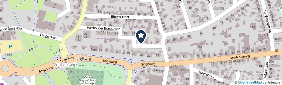 Kaartweergave Wethouder Bentstraat in Winterswijk