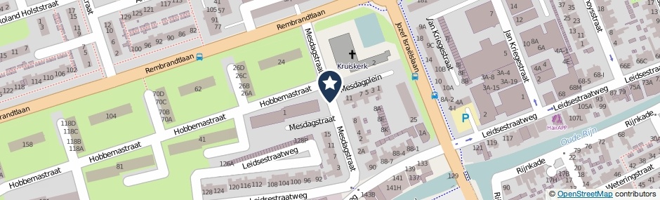 Kaartweergave Mesdagstraat in Woerden
