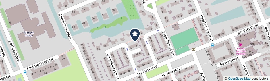 Kaartweergave Pieter Breughelstraat in Woerden