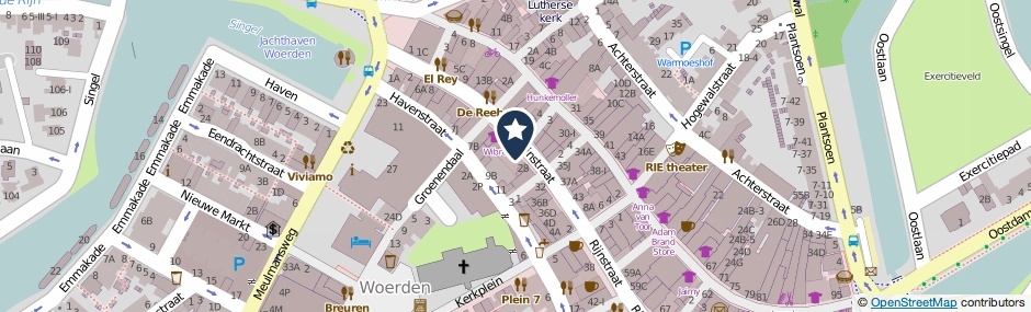 Kaartweergave Rijnstraat 26-A in Woerden