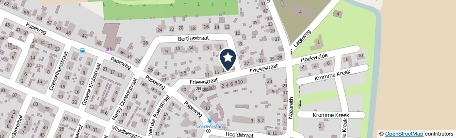 Kaartweergave Friesestraat 21 in Wolphaartsdijk