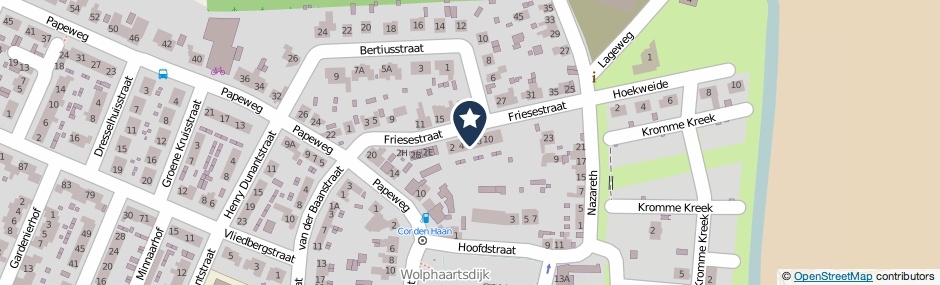 Kaartweergave Friesestraat 6 in Wolphaartsdijk