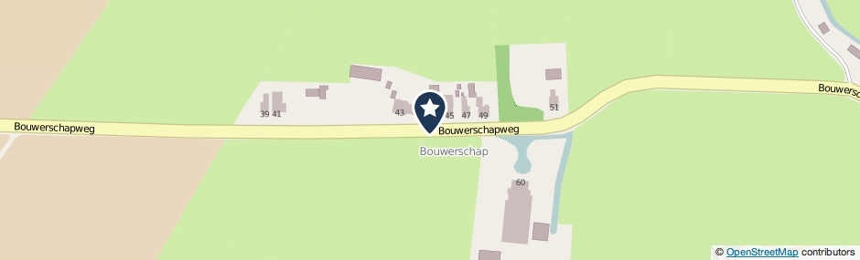 Kaartweergave Bouwerschapweg in Woltersum