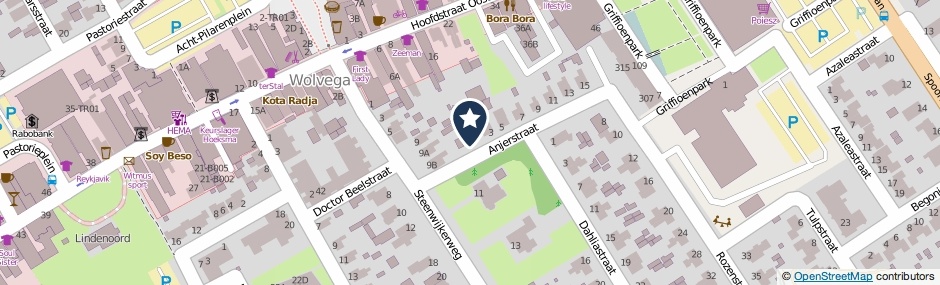Kaartweergave Anjerstraat 1 in Wolvega