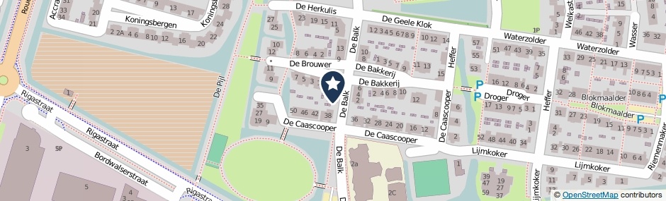 Kaartweergave De Balk 1 in Wormer
