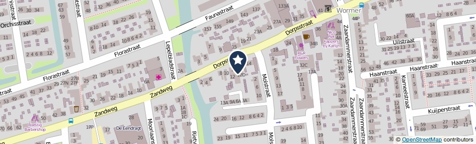 Kaartweergave Dorpsstraat 12-H in Wormer