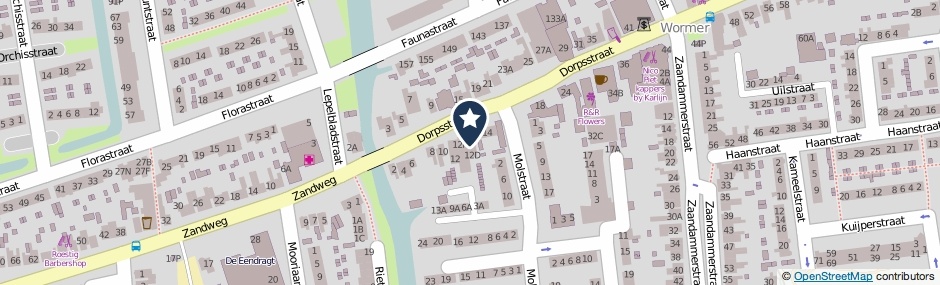 Kaartweergave Dorpsstraat 12-Q in Wormer