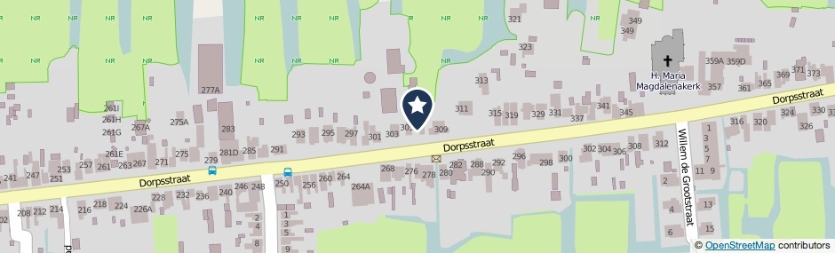 Kaartweergave Dorpsstraat 307 in Wormer