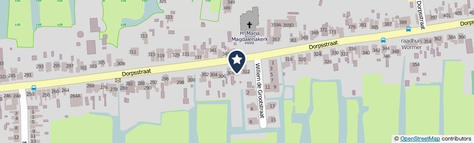 Kaartweergave Dorpsstraat 310 in Wormer