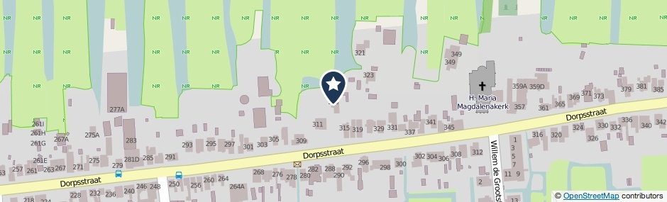 Kaartweergave Dorpsstraat 313 in Wormer