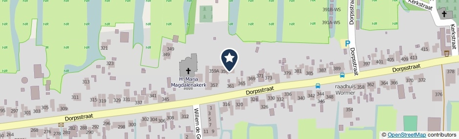 Kaartweergave Dorpsstraat 359-F in Wormer