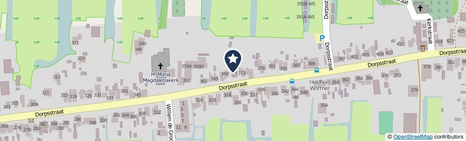 Kaartweergave Dorpsstraat 371 in Wormer