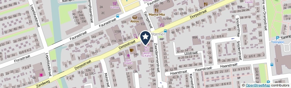 Kaartweergave Dorpsstraat 40-A in Wormer