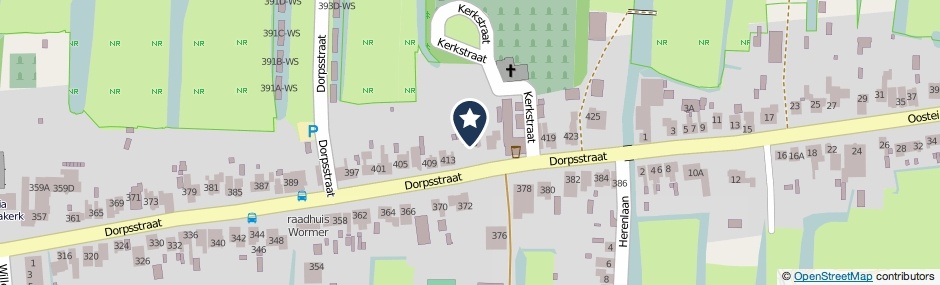 Kaartweergave Dorpsstraat 415 in Wormer